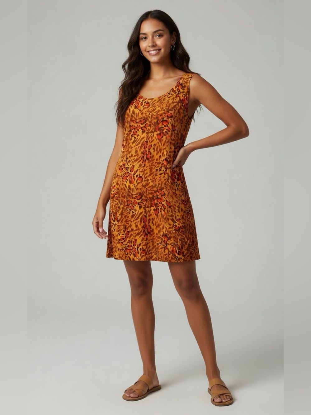 Karin Stevens Rust & Red Animal Print Maxi Dress | Sleeveless | Vintage Chic